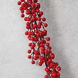 Декоративна гілка "Червоні ягоди", 176 см, фото 2