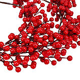 Декоративна гілка "Червоні ягоди", 176 см, фото 3