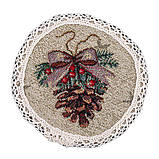 Серветка сервірувальна, гобеленова, Новорічна Ø10 см., фото 2