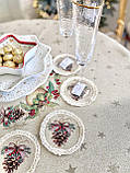 Серветка сервірувальна, гобеленова, Новорічна Ø10 см., фото 4