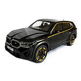 Машинка металева BMW XM БМВ чорний Автопром 1:24 світло звук відкр двері баг капот 21*9*8см (AP7709), фото 2