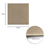 Самоклеюча ковролінова плитка бежевого кольору 30х30 см для оздоблення підлоги та стін в інтер'єрі приміщень, фото 3