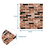 Самоклеючі 3D панелі для стін цегла легкі декоративні покриття, що утеплюють, для інтер'єру 70х77 см, фото 3