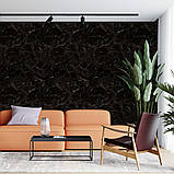 Вінілова плитка, що самоклеїться, чорний мармур глянець рулон 60х300 см для обробки стін та підлоги інтер'єрів, фото 6
