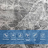 Самоклеюча 3D панель чорний мармур рулон 308х70х3 см для стін стелі інтер'єр квартири офісу, фото 5