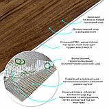 Самоклеюча вінілова плитка для стін коричнева рулон вологостійка 60х300 см для внутрішнього оздоблення інтер'єру, фото 2