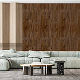 Самоклеюча вінілова плитка для стін коричнева рулон вологостійка 60х300 см для внутрішнього оздоблення інтер'єру, фото 6