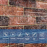 Самоклеюча панель 3D для стін в рулоні 3080х700х2 мм коричнева цегляна текстура для інтер'єру оздоблення декор, фото 5