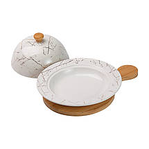 Керамічна маслянка 25*18,5*9 см з кришкою і дощечкою, фото 5
