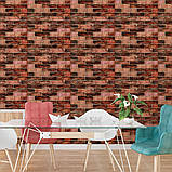 Самоклеюча панель 3D для стін в рулоні 3080х700х2 мм коричнева цегляна текстура для інтер'єру оздоблення декор, фото 6
