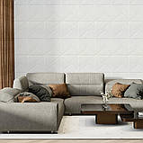 Самоклеюча 3D стельова панель стінова орігамі 680х670 мм для декору інтер'єру шумоізоляція утеплення безпечний матеріал, фото 5