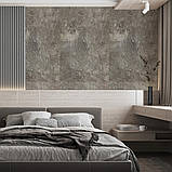 Вінілова плитка, що самоклеїться, для стін і підлоги 60х300 см сірий мармур глянець вологостійка для інтер'єру рулонний матеріал, фото 6