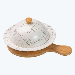 Керамічна маслянка 25*18,5*9 см з кришкою і дощечкою