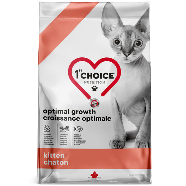 Сухий супер преміум корм для кошенят 1st Choice Kitten Optimal Growth риба 4.54 кг (ФЧККР4,54)