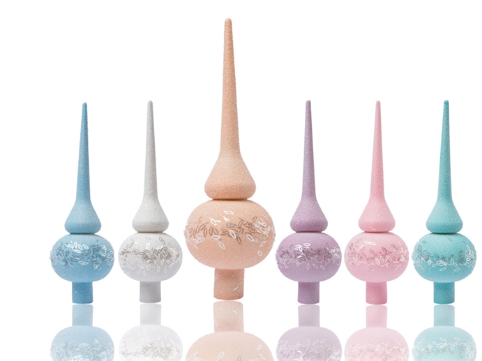 Верхівка на ялинку "Пастель Рис" 25см