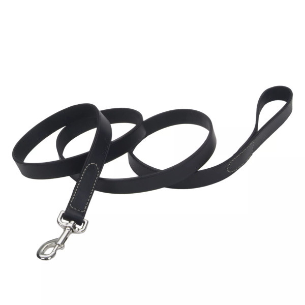 Шкіряний повідець для собак Coastal Circle-T Dog Leash 2.5смХ1.2м чорний (01048_BLK04)