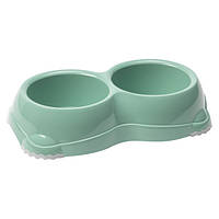 Миска для собак Moderna Smarty Bowl подвійна пластикова 2х645мл світло-зелена (H107378)