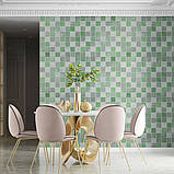 Самоклеючі 3D панелі для стін декоративні мозаїка зелена легкі міцні 70х70 см для оздоблення стін, фото 5