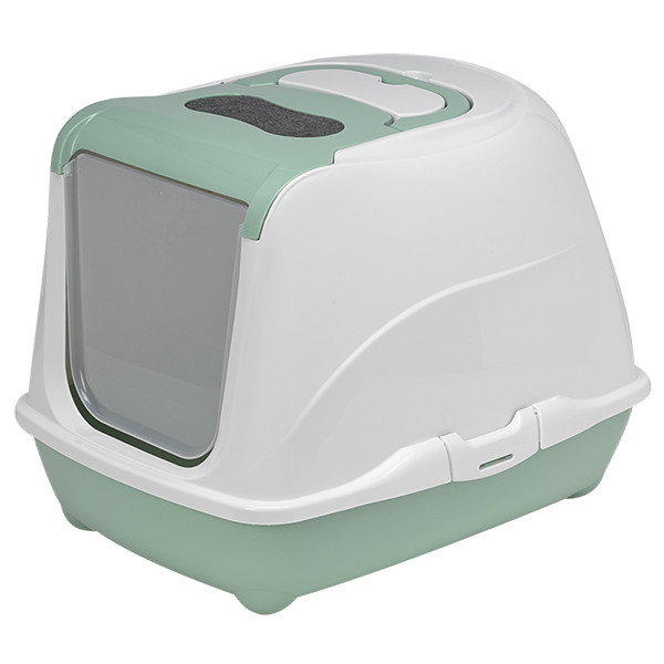 Туалет для котів Moderna Flip Cat Jumbo з відкидною кришкою 58х45х42см світло-зелений (C240378), фото 1