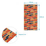 Самоклеюча 3D панель бежево-коричнева цегла для стін рулон 3080x700x3 мм декор інтер'єр ремонт, фото 4