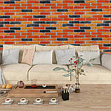 Самоклеюча 3D панель бежево-коричнева цегла для стін рулон 3080x700x3 мм декор інтер'єр ремонт, фото 6