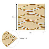 Самоклеюча 3D панель золоті хвилі для стін стелі шумоізоляція утеплення декор інтер'єру спінений поліпропілен 700х700 мм, фото 3