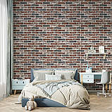 Самоклеючі 3D панелі під цеглу оранжевого кольору 70x70 см для декору стін та теплоізоляції приміщень, фото 5