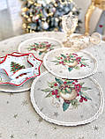 Серветка сервірувальна, гобеленова, Новорічна Ø25 см., фото 4