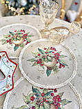 Серветка сервірувальна, гобеленова, Новорічна Ø25 см., фото 3