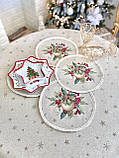 Серветка сервірувальна, гобеленова, Новорічна Ø25 см., фото 2