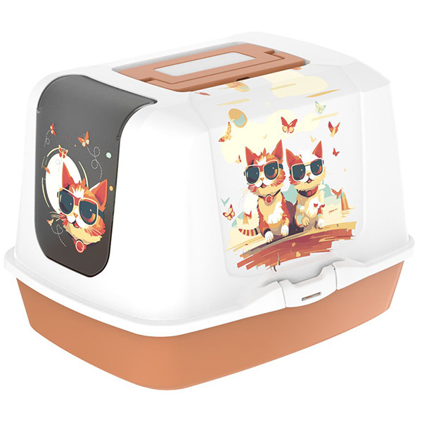 Туалет для котів Moderna Trendy Cat Інді та Луїза закритий 58х44х42см (BJ61439IL), фото 1