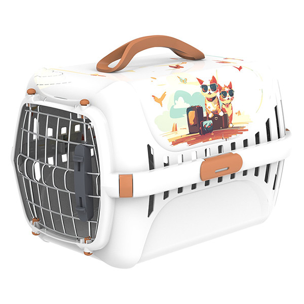 Переноска для котів до 5кг Moderna Trendy Runner Інді та Луїза, металеві дверцята із замком, 50х32х34.5см (T153439IL)
