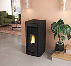 Пелетна піч з дистанційним керуванням і системою повітропроводів NORDICA Ilary Plus black — 8 кВт, фото 5