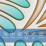 Стінові панелі 3D самоклеючі зелені коричневі візерунки для декорування інтер'єру 68х68 см, фото 3