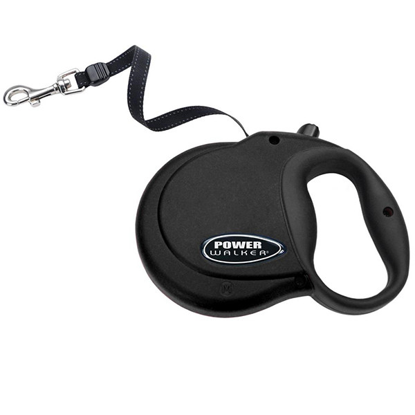 Рулетка-повідець для собак, стрічка 4.8м Coastal Power Walker Retractable Leash чорний (08701_BLKMED)