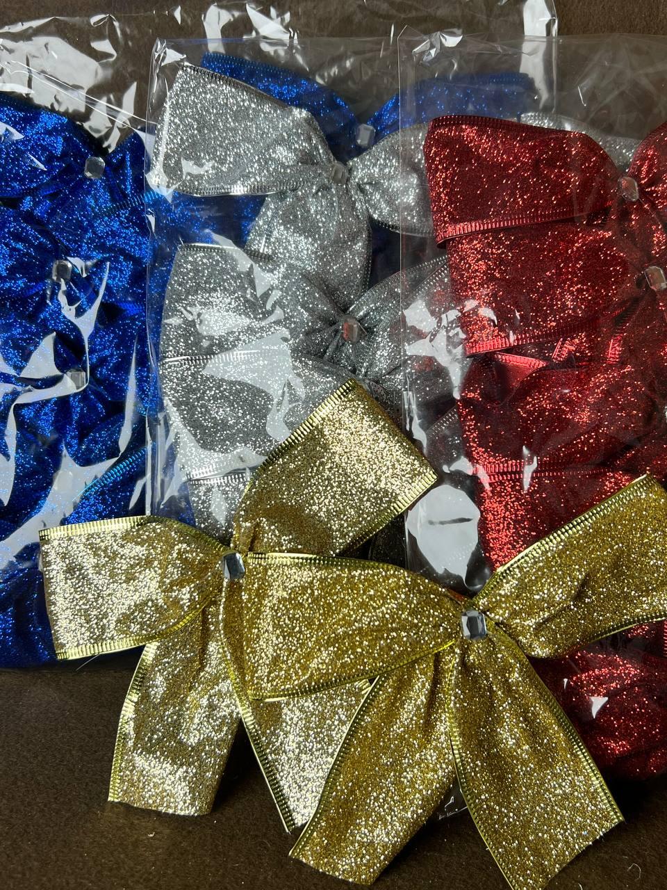 Новорічні Банти паковання 10 шт. 12 см цй6