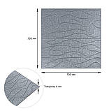 Самоклеючі панелі 3D для стін із поліпропілену 700х700 срібляста рельєфна цегла декоративне покриття, фото 3