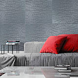 Самоклеючі панелі 3D для стін із поліпропілену 700х700 срібляста рельєфна цегла декоративне покриття, фото 5