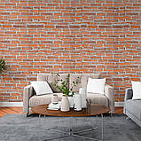 Самоклеюча 3D стінова панель рулонна 3080х700х3 мм Руда Катеринославська Цегла для декору інтер'єру ремонту, фото 8