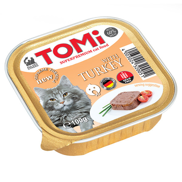 Паштет для котів TOMi Turkey індичка 100 г (320051)