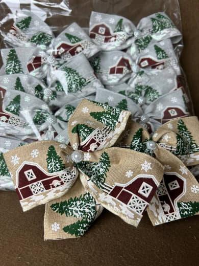 Новорічні Банти паковання 10 шт. 16 см цй13