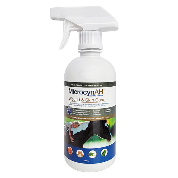 Спрей для обробки ран та догляду за шкірою всіх видів тварин Microcyn Wound&Skin Care Spray 0.5 л (992844)