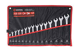 Набір рожково-накидних ключів Intertool 15 шт. (6-22 мм)