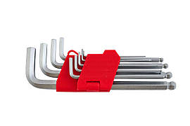 Набір шестигранних ключів Intertool 9 шт. з кулею подовжені