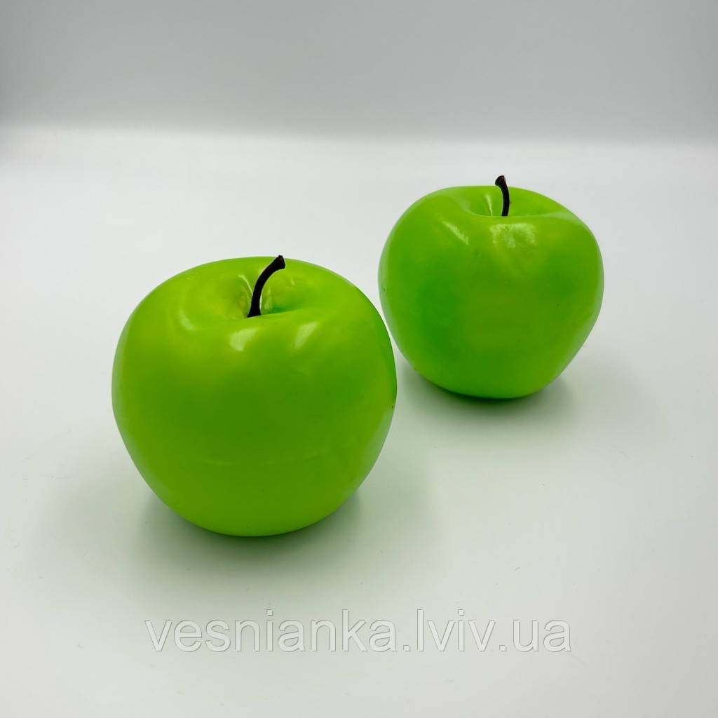 Декоративне штучне Яблуко велике, 7.5 см. Зелене, 1 шт. арт НД01-002