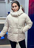 Куртка біла молодіжна з капюшоном осінь зима Жіноча зимова куртка довга на синтепоні