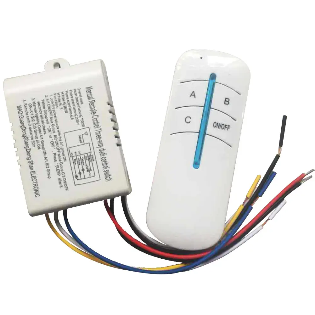 LEDTech 220V бездротовий (дистанційний) радіовимикач з пультом на 3 канали