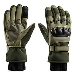 Рукавиці тактичні сенсорні із захистом -20° (розмір L), Хакі / Рукавички зимові / Штурмові рукавички