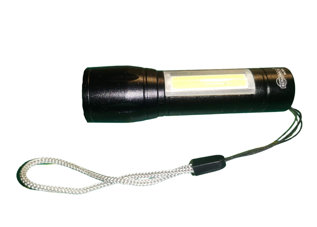 Потужний світлодіодний акумуляторний ліхтарик XPE + 10COB, фото 1