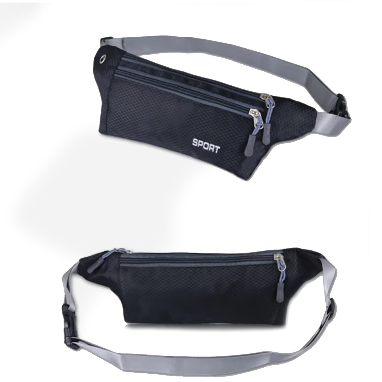 Сумка поясна для телефону, грошей та документів чорна, фото 1